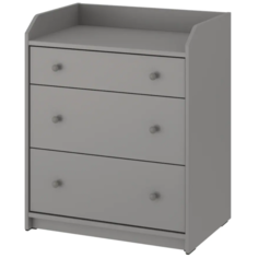 HAUGA хауга Комод с 3 ящиками, серый70x84 см Ikea