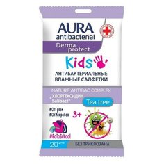 AURA Влажные салфетки AURA, детские 3+, 20 шт.