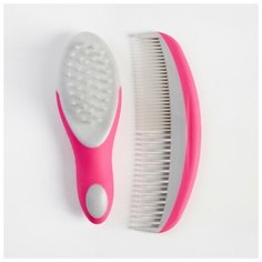 Крошка Я Набор для ухода за волосами, щетка+ расческа, цвет розовый