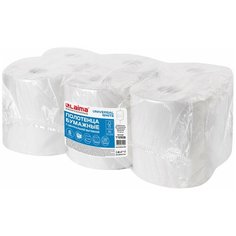 Полотенца бумажные с центральной вытяжкой 300 м, LAIMA (Система M2) UNIVERSAL WHITE, 1-слойные, белые, комплект 6 рулонов, 112506 Лайма