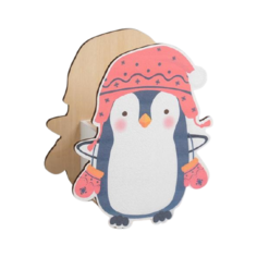 Кашпо Дарите счастье Пингвин 17.2 х 21.6 см синий/розовый