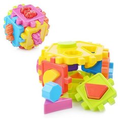 Логика Шестигранник геометрические фигуры + Кубик малый Животные Kinder Way