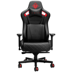 Компьютерное кресло HP Omen Citadel игровое, обивка: искусственная кожа, цвет: черный/красный