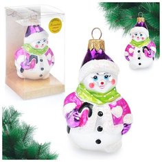 Елочное украшение Карнавал-Премьер "Снеговичок добрый" серия "ВС", в подарочной упаковке, 10 см (ФУП-501/17)