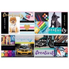 Альбом для рисования 20л., А4, на скрепке BG "Art classes", эконом, 4шт./4 дизайна BG®