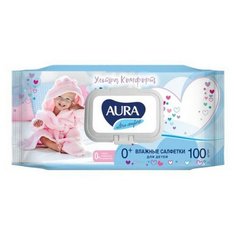 Салфетки влажные AURA для детей ULTRA COMFORT 100шт. с крышкой 3 шт.