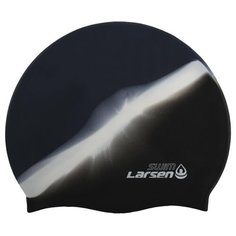 Шапочка плавательная Larsen MC35, силикон, черн/бел