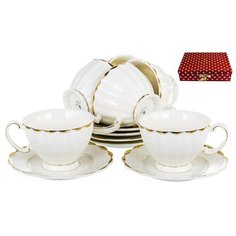 Сервиз чайный 12пр 200мл грация NEW BONE CHINA белый с золотом арт101-12013 Balsford