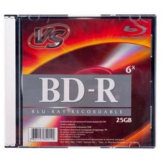 Носители информации Blu-ray BD-R, 6x, VS, Slim/1, VSBDR4SL02 3 шт.