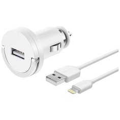 Зарядное устройство Deppa, USB 1А, кабель lightning (MFI), белый (11250)