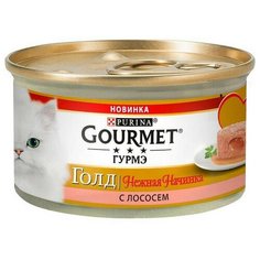 Корм влажный Gourmet Нежная начинка 85 г консервы для кошек, с лососем 1х12