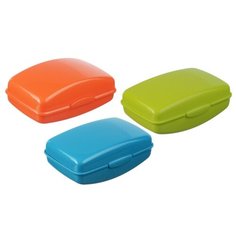 Мыльница пластик с крышкой М2219 цвета в ассортименте 9 шт.