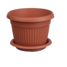 Кашпо ливия D120мм 0,6л с поддоном М 3009 4 шт. Idea (М Пластика)