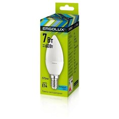 Лампа светодиодная Ergolux LED-C35-7W-E14-4K,Свеча 7Вт,E14,4500K 12135 3 шт.