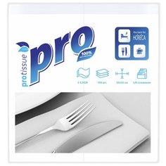 Салфетки бумажные PROtissue белые 33х33 2 слоя 1/8 слож 16г C233 3 шт.