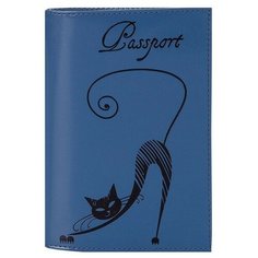 Обложка для паспорта Cats O.31.SH.васильковый Fabula