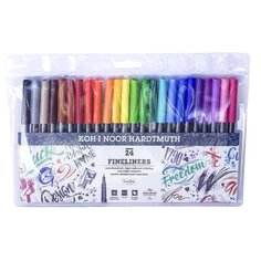 Набор линеров Koh-I-Noor FINELINERS 24цв, 7021, 0,3мм, ПВХ, 777021BD01TE(Д)