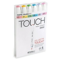 Набор маркеров TOUCH BRUSH 6цв. пастельные тона 1200616