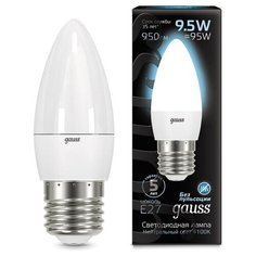 Лампа светодиодная Gauss LED Свеча E27 9.5Вт 950Лм 4100К (103102210) 2 шт.