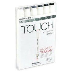Набор маркеров TOUCH BRUSH 6цв. серые тона 1200604