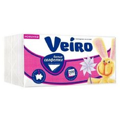 Салфетки VEIRO белые, 1-сл.,24х24 см, 200 шт./уп.24Б1/200 4 шт.