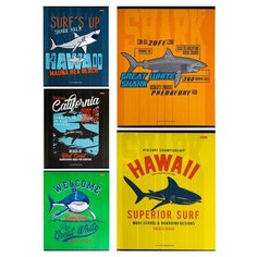 Тетрадь общая А5 48л кл,скрепк,мел.обл,офс2 королевские акулы в асс.48-5809 14 шт. Проф Пресс