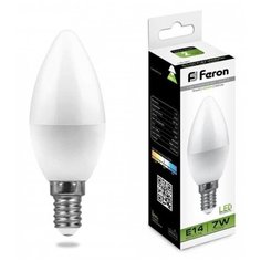 Лампа светодиодная FERON LB-97 C37 7W 230В E14 4000К 580Лм (25476) 3 шт.