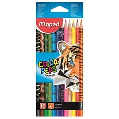 Карандаши цветные Maped COLOR"PEPS 12цв 3-гран декорир.корпус 832212 2 шт.
