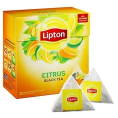 Чай Lipton Citrus черный пирамидки 20пак/пач 2 шт.