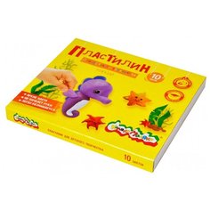 Пластилин Каляка-Маляка для детского творчества 10цв.15г со стеком,ПКМ10-П 4 шт.