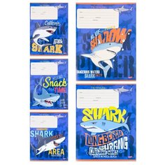 Тетрадь школьная А5,12л,линия атака акул 5диз 12-4383 24 шт. Проф Пресс