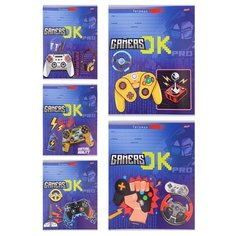 Тетрадь школьная А5,12л,частая косая линия хардкорный ГЕЙМЕР-1 5диз 12-4370 25 шт. Проф Пресс