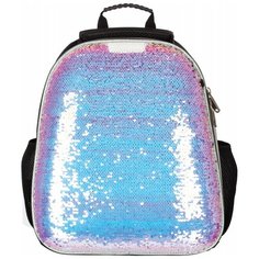 Ранец №1School Sparkle Black, капюшон,эргоном. спинка , двусторон.пайетки