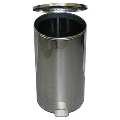 Урна с педалью стальная, хром, 300х500мм, объем 40л ТИТАН