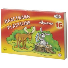 Пластилин Гамма Мультики 16цв 320гр со стеком к/к 3 шт. Gamma
