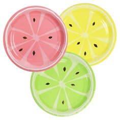 Тарелка одноразовая бумажная ламинир Фрукты ассорти 18см 6шт/уп 6065461 2 шт. Патибум