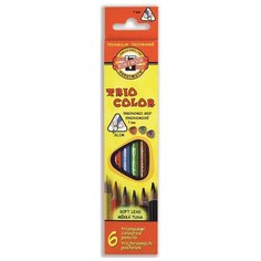 Карандаши цветные 6цв 3-гран Koh-I-Noor Triocolor 3131/6 2 шт.