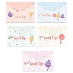 Папка-конверт на кнопке А4Attache Sel-on SWEET LIFEас325х215мм200мкм5шт/уп