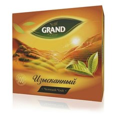 Чай Grand Изысканный черный, 100 пакетиков с ярлычками 2 шт. ГРАНД