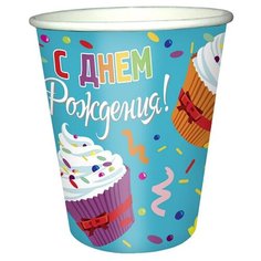 Набор стаканов бумажных Капкейки 200мл 6шт/уп 6072926 5 шт. Патибум