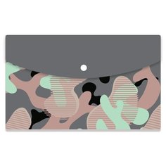 Папка-конверт на кнопке А5 №1School Милитари цветной 2 шт/уп (2 цвета) 2 шт.