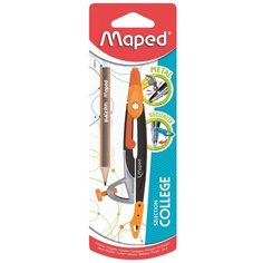 Циркуль Maped METAL OPEN, цинк. сплав,защита иглы,+ карандаш, блист.,ассорт 2 шт.