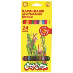 Карандаш цветные Каляка-Маляка двухстор. 12 шт. 24 цв. шестигр. дерев 2 шт.