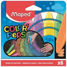 Мел асфальтный COLOR"PEPS Maped прямоугольной, 6 цветов, 936010 2 шт.