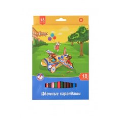 Карандаши цветные 18 цв 6-гран №1School Шустрики 3 шт.
