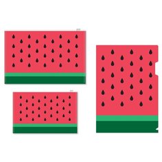 Набор папок №1School Арбуз 3шт/уп (уголок А4, конверт зип-лок А4 и А5) 2 шт.