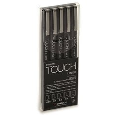Набор линеров TOUCH LINER 5шт (0.05мм-0.8мм) черный, 4100005
