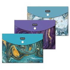 Папка-конверт на кнопке А5 Attache Selection Fluid, 6шт/уп, в ассортименте