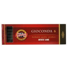 Уголь для рисования KOH-I-NOOR, GIOCONDA,кругл, черный цв.,6 шт в уп 8673/2