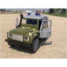 Машина пластиковая джип открываются двери. свет/звук. инерционная машинка армейский джип с мигалками JB0403114 AutoDrive Спецтранспорт